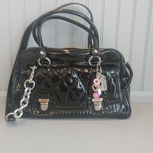 Coach black patent leather purse